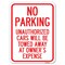 Signmission No Parking Unauthorized Cars Will Be Towed Away at Owners Expense Parking, A-1824-23648 A-1824-23648 - alternate 1
